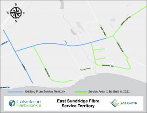 Map of Lakeland Networks Fibre Internet Coverage Sundridge East