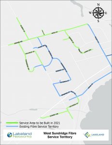 Map of Lakeland Networks Fibre Internet Coverage Sundridge West