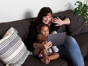 Mother And Daughter On A Video Call