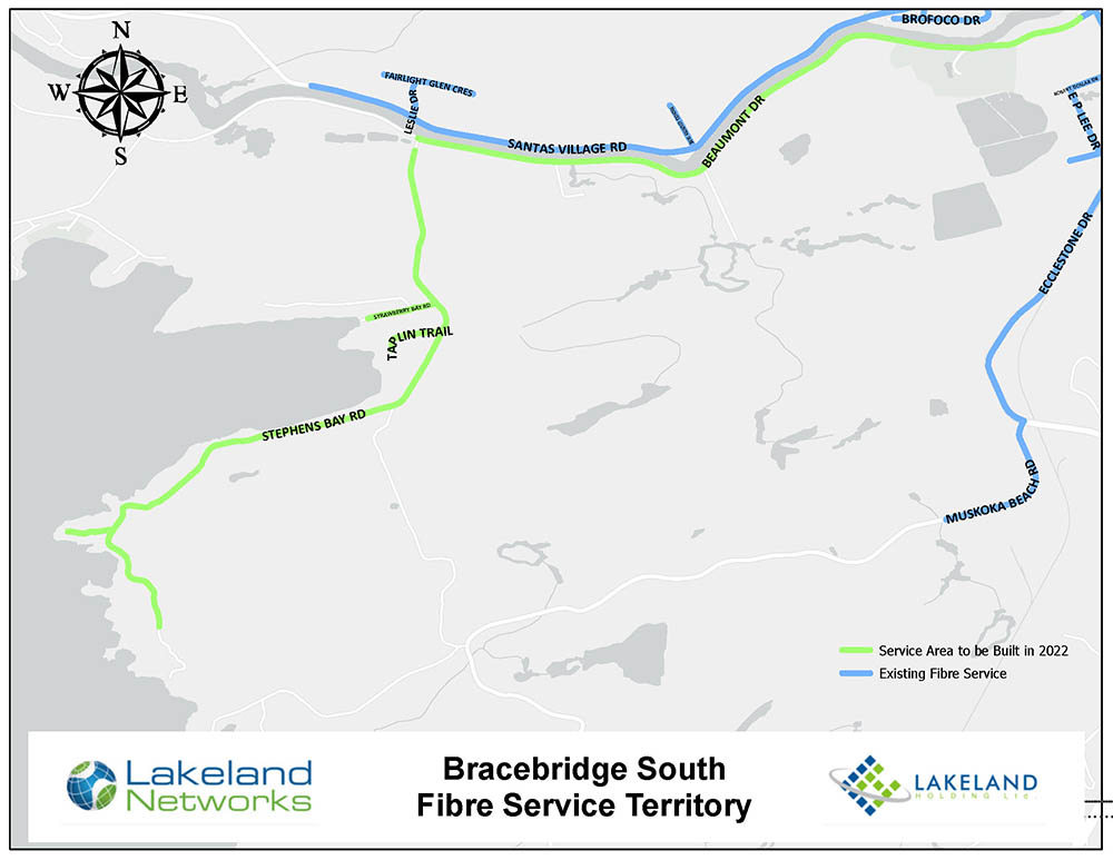Lakeland Networks Fibre Internet Coverage in Bracebridge South