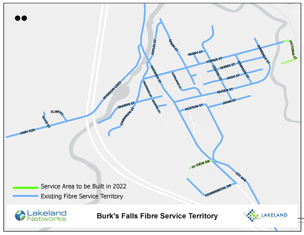 Lakeland Networks Fibre Internet Coverage in Burk's Falls